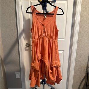 American Rag Orange Asymmetrical Tiered Sundress. Size Large